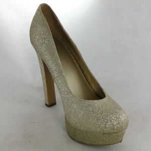 MOSSIMO Supply Co Gold Glitter Platform Pumps Sz 9.5 US Women